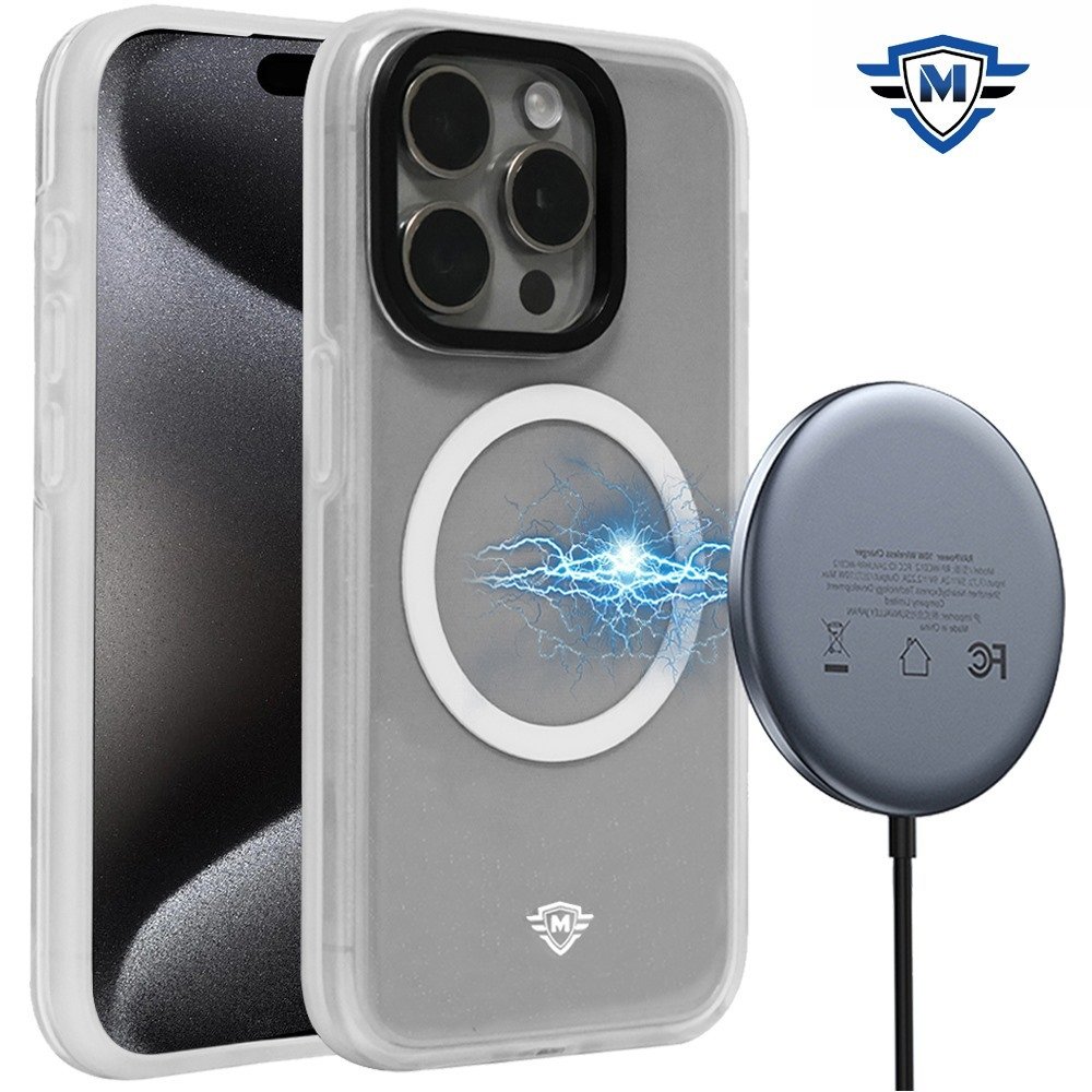 For Apple iPhone 15 Plus METKASE Basic Transparent Magnetic Circle Premium Hybrid - Image 2
