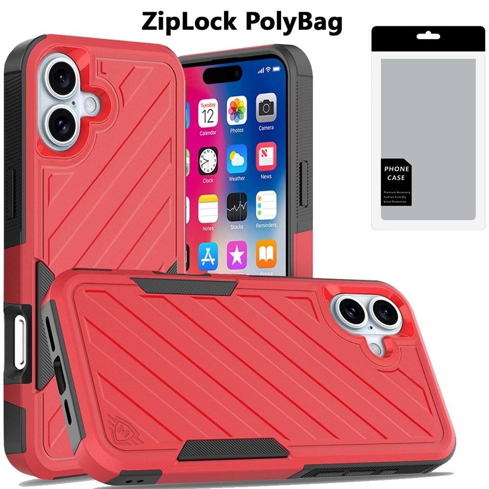 [PolyBag] For Apple iPhone 16 6.1 inch Noble lined shockproof dual layer hybrid