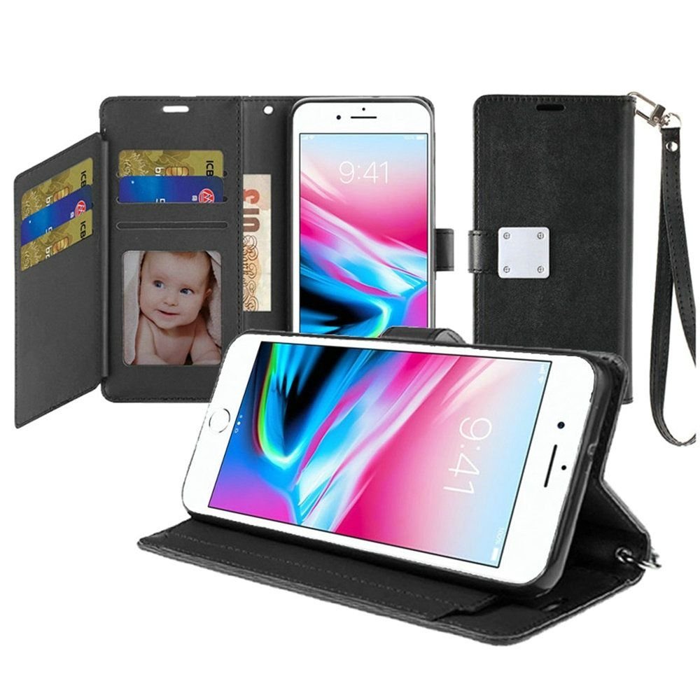 For Apple iPhone SE 3 (2022) SE/8/7 Wallet ID Card Holder Case Cover