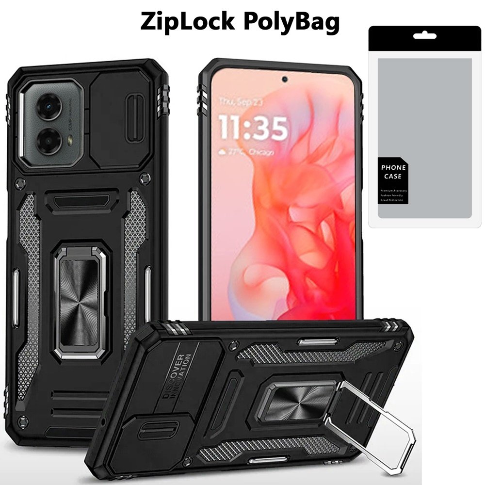 [PolyBag] For Motorola Moto G Stylus 5G 2024  Utter Tough Metal Ring Movable Camera Window Hybrid