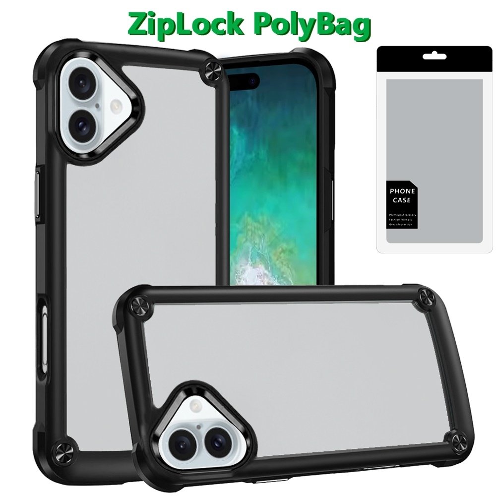 [PolyBag] For Apple iPhone 16 Plus 6.7 inch Ultimate CaseX Transparent Hybrid Case with Metal Buttons And Camera Edges - Image 3