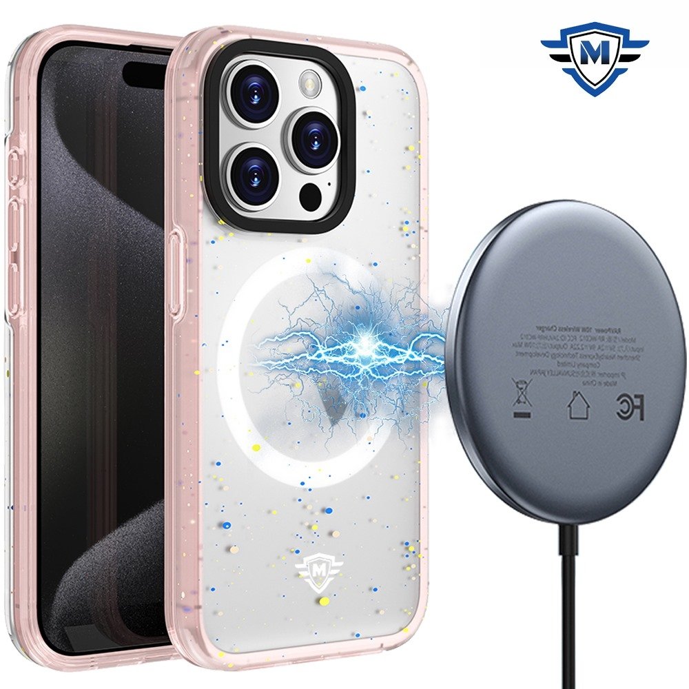 For Apple iPhone 15 Plus METKASE Iridescent Spots Magnetic Circle Hybrid - Image 4