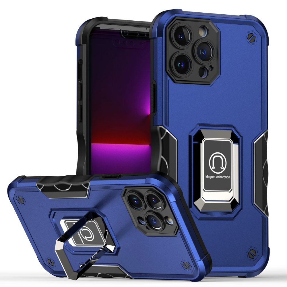 For Apple iPhone 14 PRO 6.1" OPTIMUM Magnetic Ring Stand Hybrid Case Cover