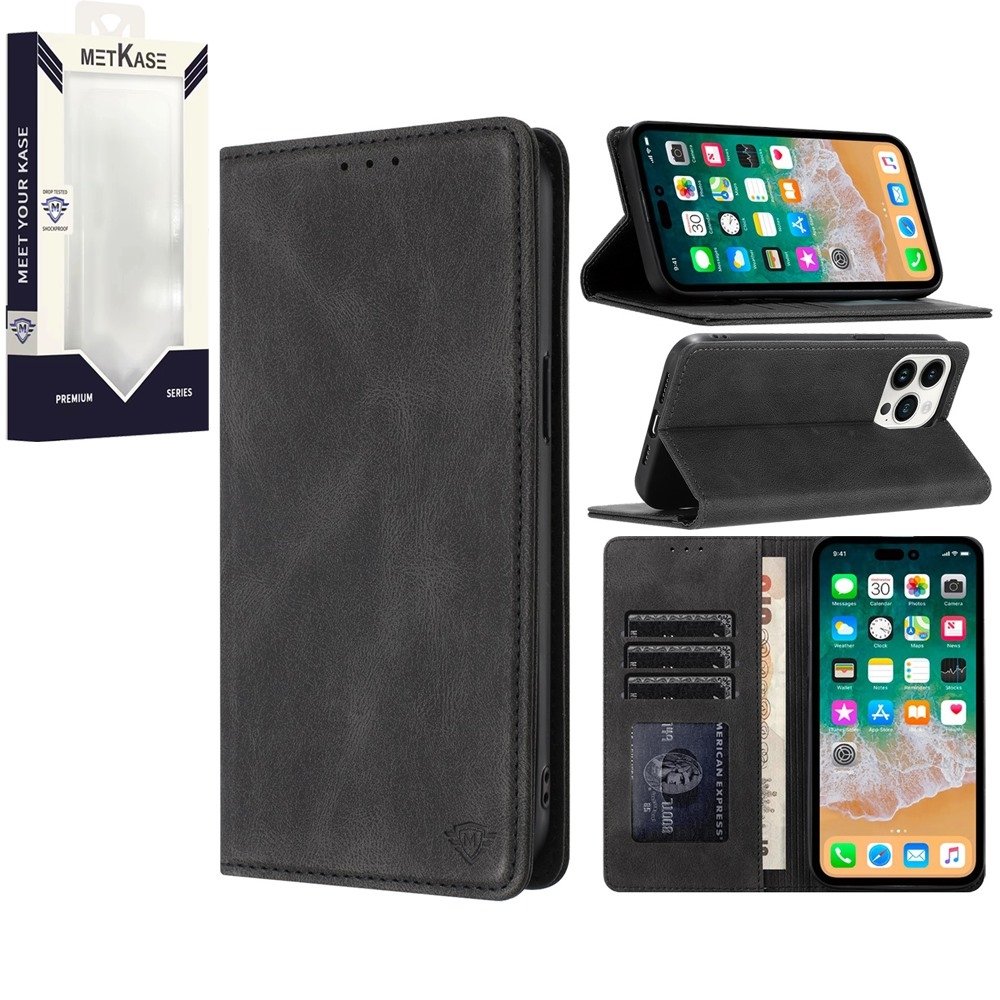 For MOTO G STYLUS 5G (2023) METKASE Wallet PU Vegan Leather ID Card Money Holder with Magnetic Closure in Slide-Out Package - Image 2
