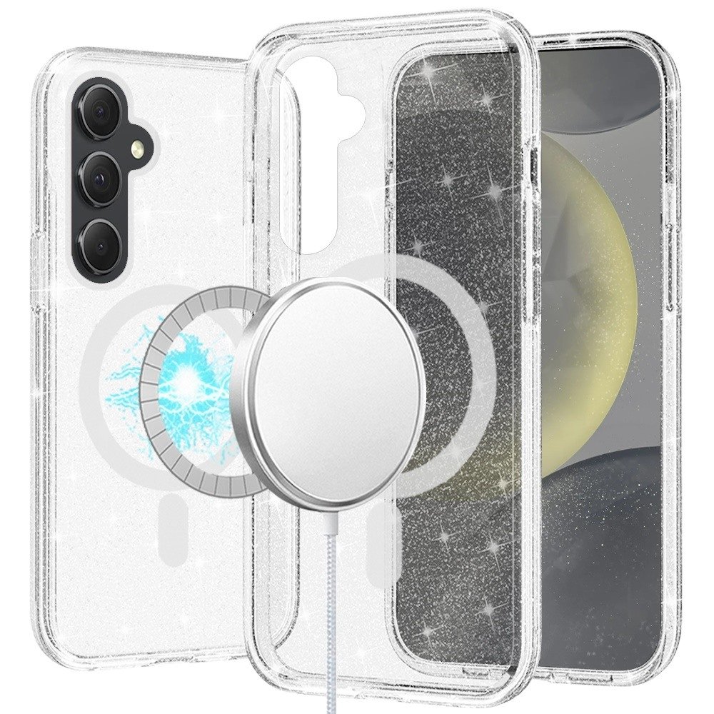For Samsung Galaxy s24 METKASE Magnetic Glitter Ultra Thick 3mm Transparent Hybrid in Slide-Out Package - Image 2
