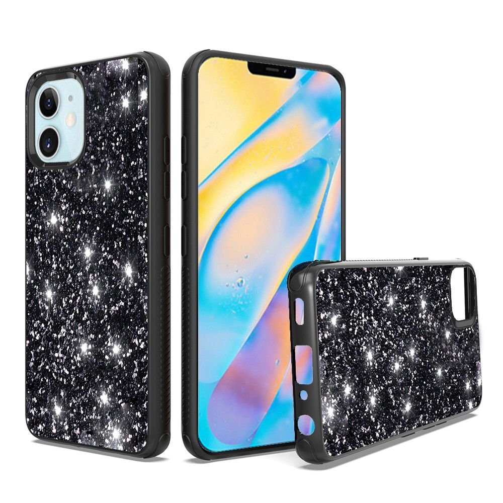 For Apple iPhone 12 Mini 5.4 Sparkle Glitter Bling Shinny Hybrid Case Cover - Image 3