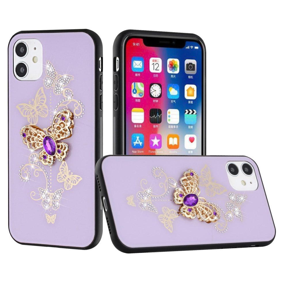 For Apple iPhone 13 Pro SPLENDID Diamond Glitter Ornaments Engraving Case Cover Garden Butterfly - Image 3