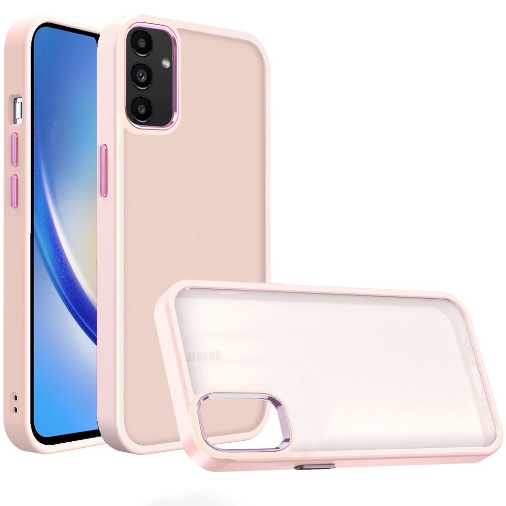 For Samsung Galaxy A15 5G Polished Oil Thick Acrylic Metal Button Hybrid Case Cover - Image 5