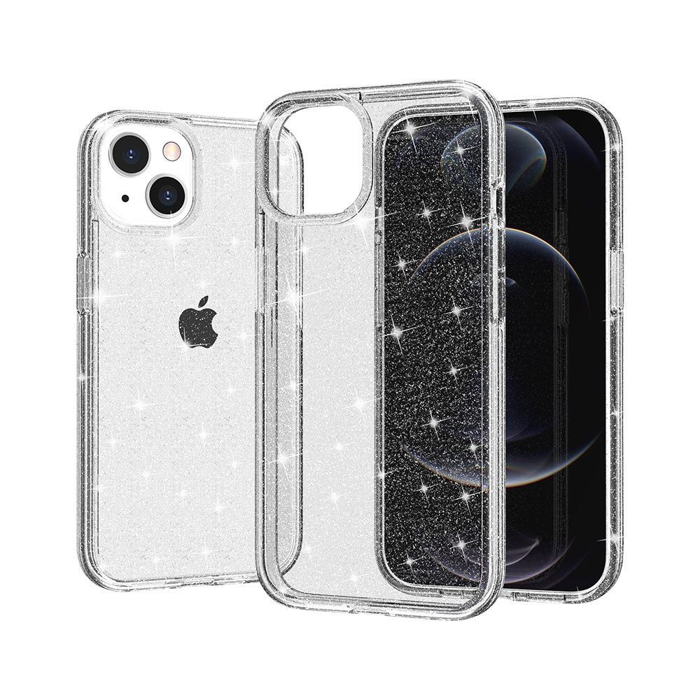 For Apple iPhone 15 Pro Max Glitter Ultra Thick 3mm Transparent Hybrid Case Cover - Image 2