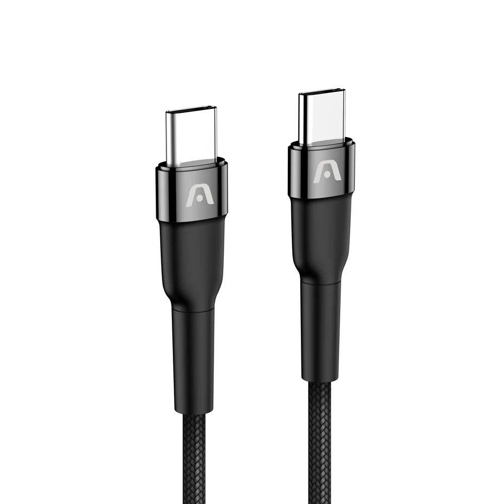 Cable Dura Speed 65W PD Fast Charge - Type C to Type C 3A Nylon Braided 3M/10FT Black - Image 2