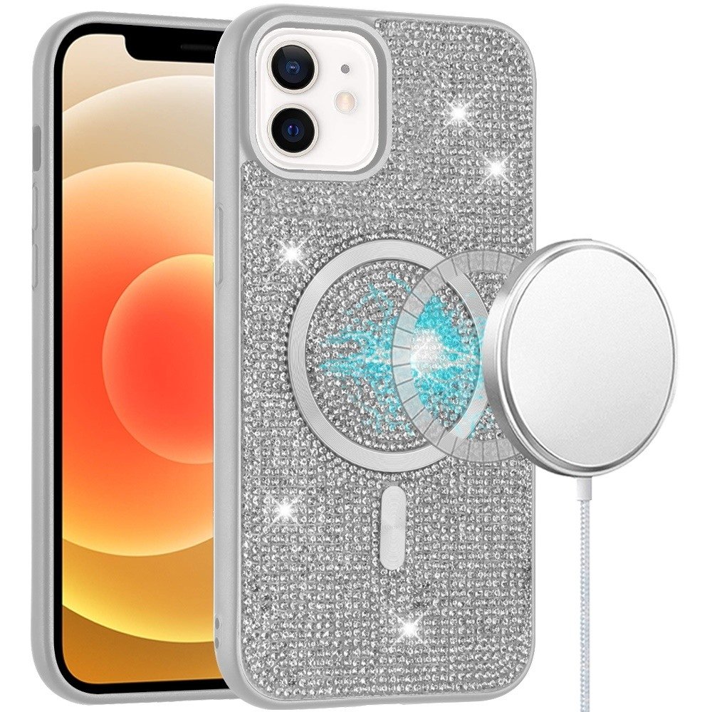 For Apple iPhone 12 & iPhone 12 Pro Diamond Magnetic Circle with CD Pattern Hybrid - Image 4