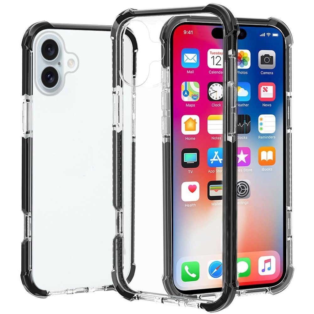 For Apple iPhone 16 Plus 6.7 inch Acrylic Tough 2.5mm Transparent ShockProof Hybrid Case Cover