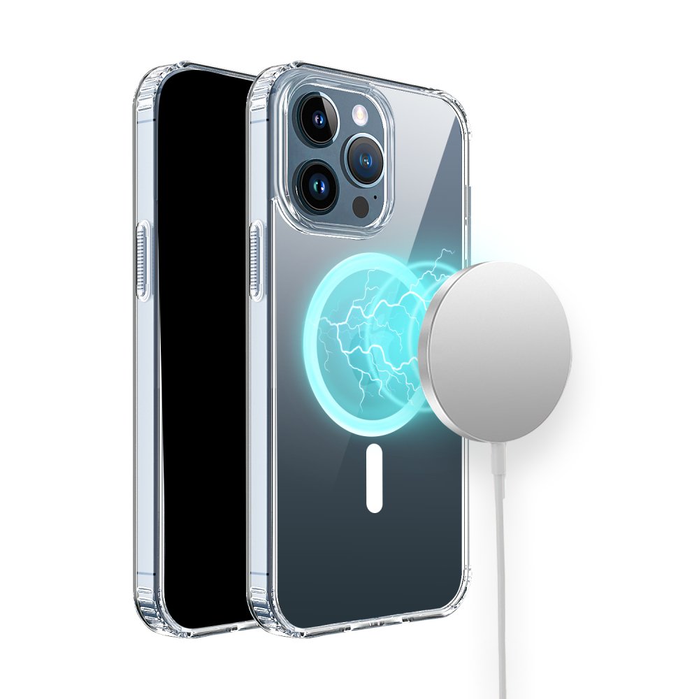 For Apple iPhone 12 & iPhone 12 Pro TRUE Transparent Magnetic Circle Shockproof Hybrid