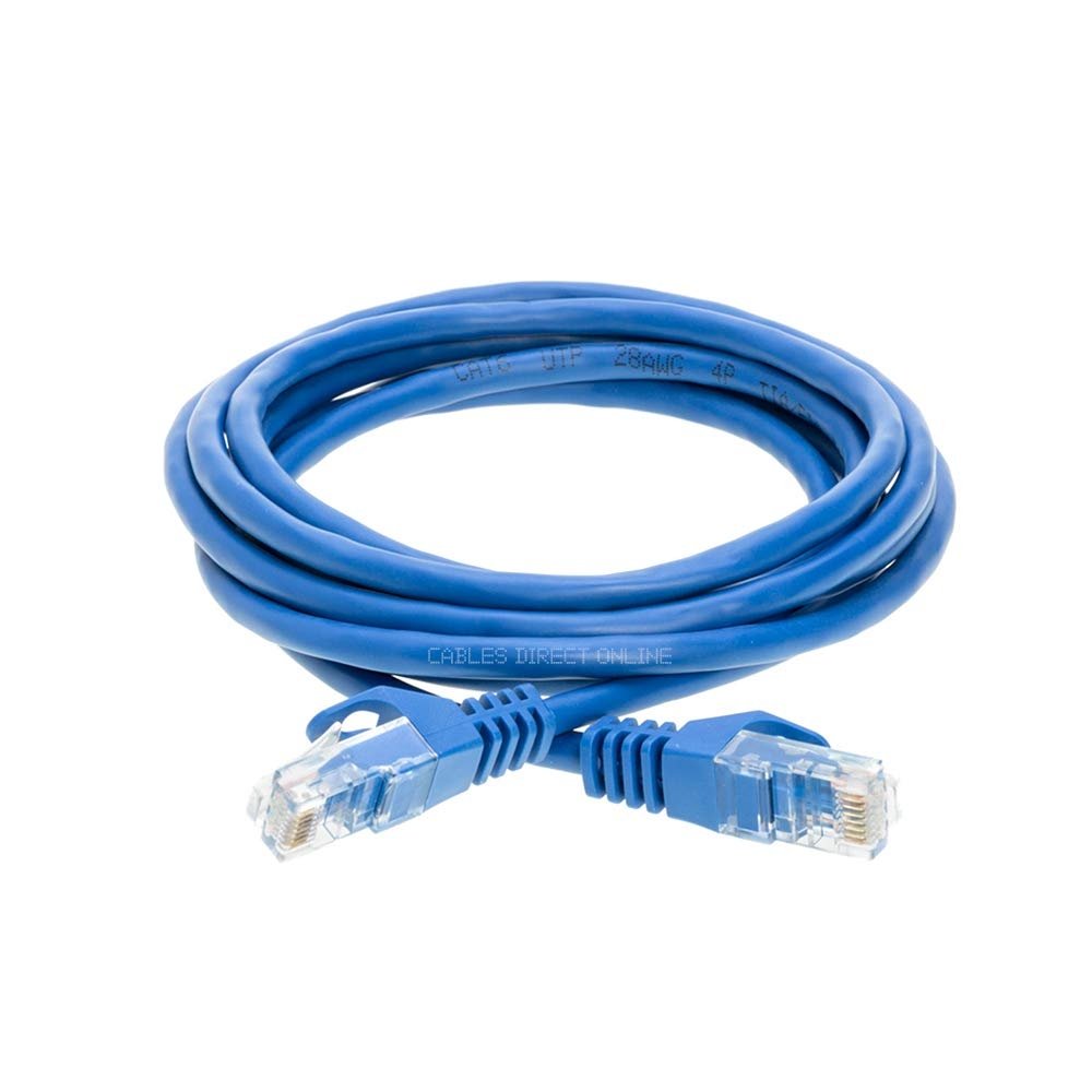 QVS CAT5e/RJ45 Enhanced Performance Ethernet Patch Cord 3-Pack Blue