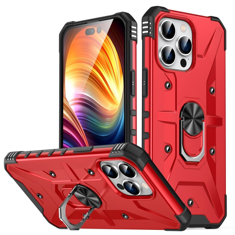 For Apple iPhone 15 Pro Max Lone Unique Magnetic Ring Stand Hybrid Case Cover