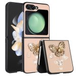 For Samsung Galaxy Z Flip 5 SPLENDID Diamond Glitter Ornaments Engraving  Case Garden Butterflies