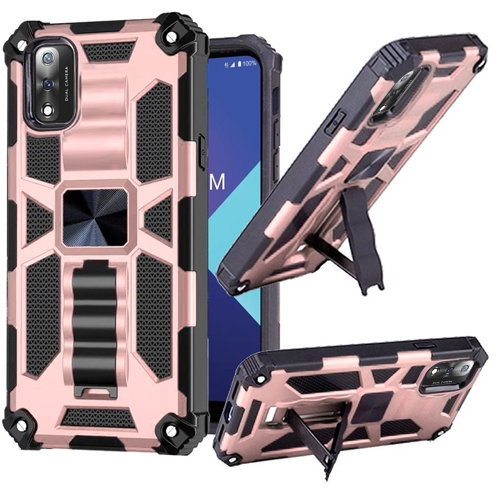 For Apple iPhone 12 / 12 Pro 6.1 Machine Magnetic Kickstand Case Cover