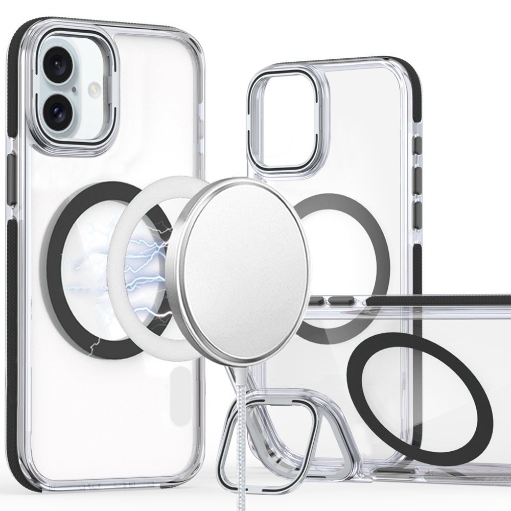 For Apple iPhone 16 6.1 inch MagSonic Camera Bracket Stand Magnetic Ring Circle Hybrid - Image 6