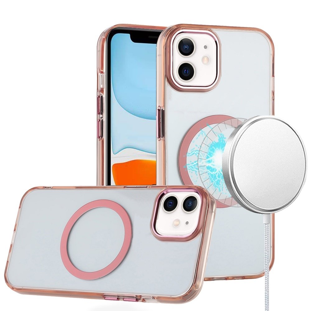 For Apple iPhone 11 (XI6.1) Magnetic Circle Ring Transparent Premium Acrylic with Metal Buttons & Camera Raised Lip - Image 5