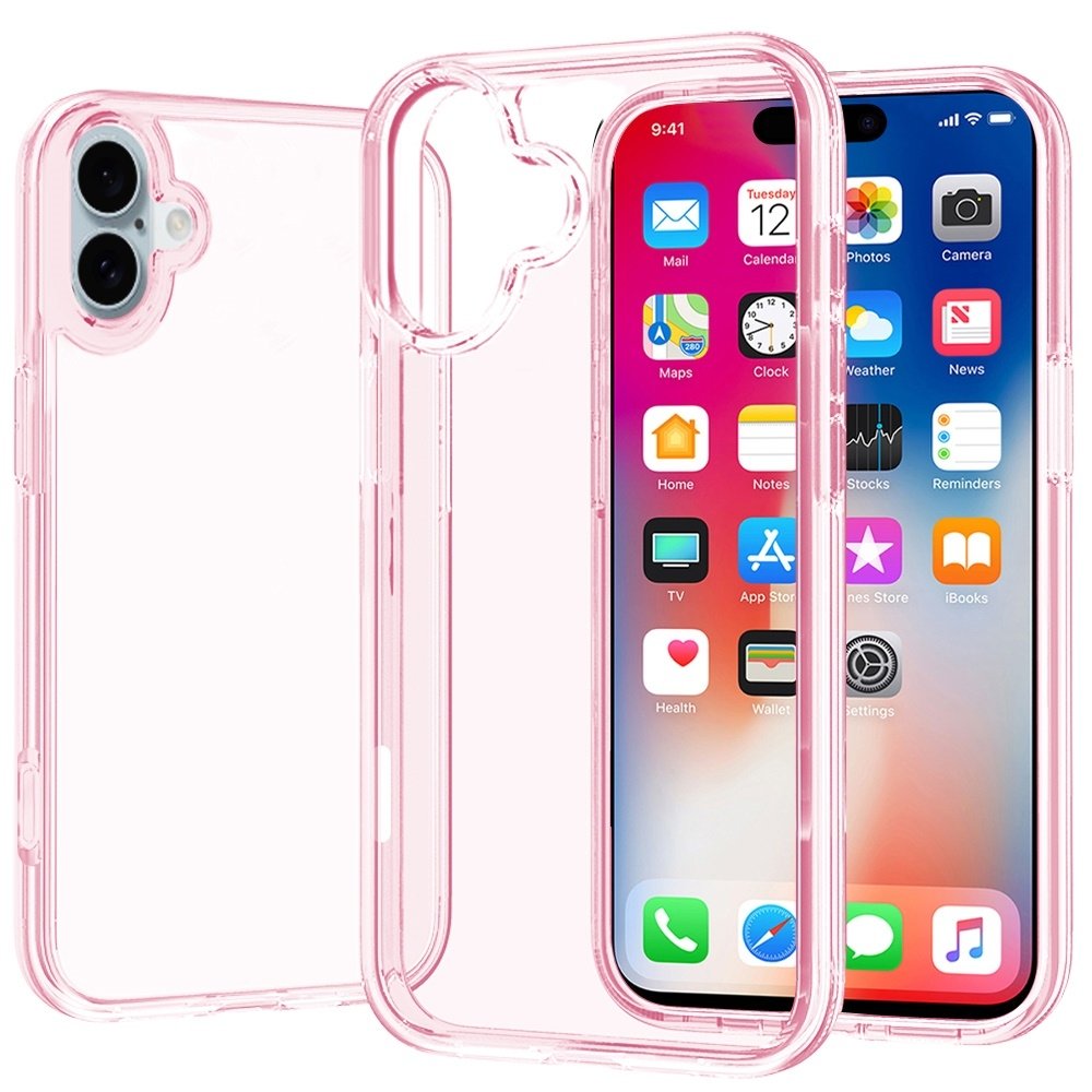 For Apple iPhone 16 6.1 inch Sturdy Ultra Thick 3mm Transparent Hybrid Case Cover - Image 2
