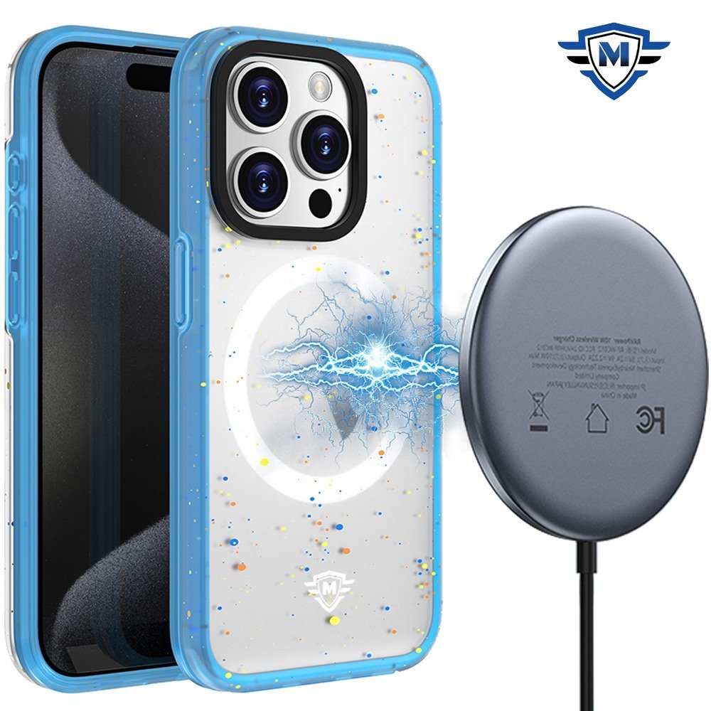 For Apple iPhone 15 Pro METKASE Iridescent Spots Magnetic Circle Hybrid - Image 2