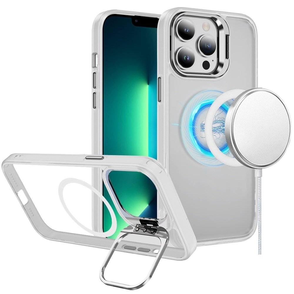 For Apple iPhone 13 Pro Max Fearless Tough HQ Metallic Hybrid with Camera Ring Stand Magnetic Circle Case - Image 2
