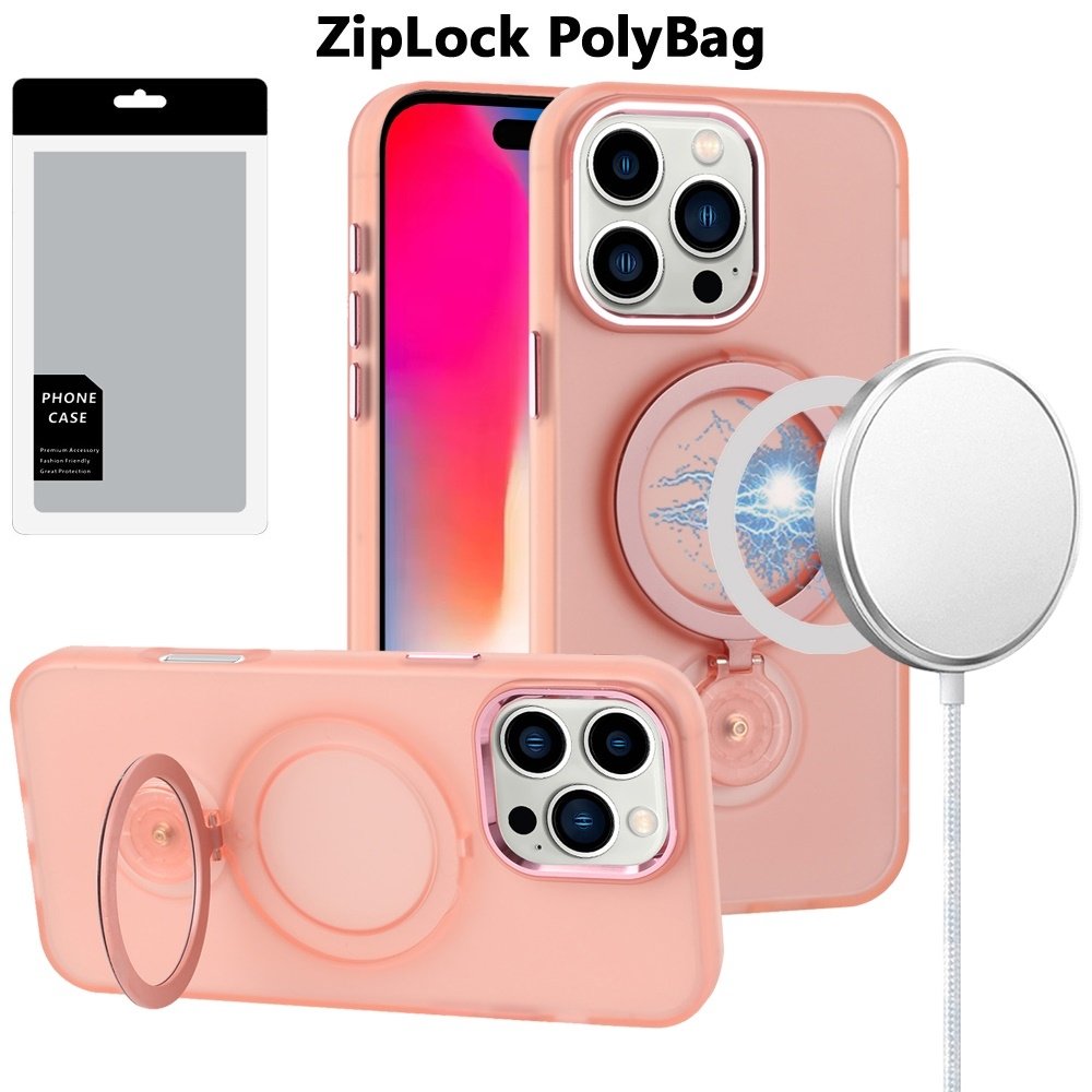 [PolyBag] For Apple iPhone 16 Pro 6.3 inch Hoop Kickstand Magnetic Circle HD Transparent Chrome Hybrid - Image 3