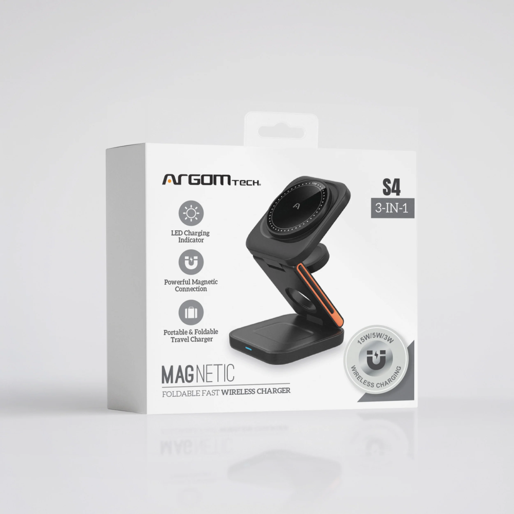 Wireless Fast Charger 3 in 1 Foldable Stand  MAGNETIC S4 - Image 2