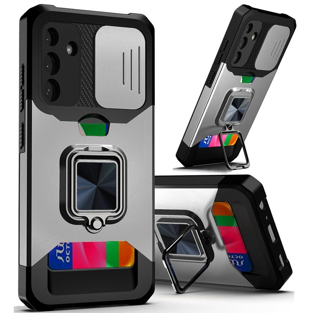 For Samsung Galaxy A15 5G Multi-Functional Card Magnetic Ring Stand Hybrid Camera Case Cover - Image 5