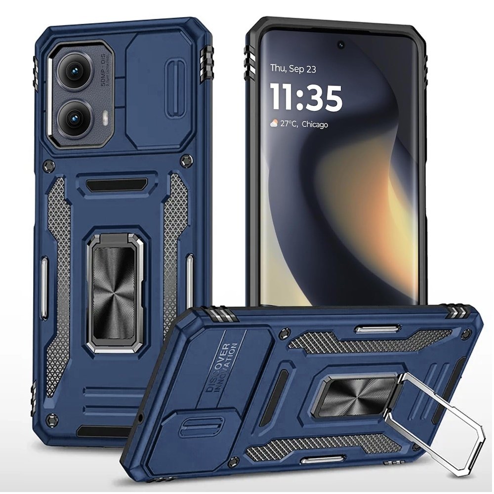 For Motorola Moto Edge 5G 2024 Utter Tough Metal Ring Movable Camera Window Hybrid - Image 3