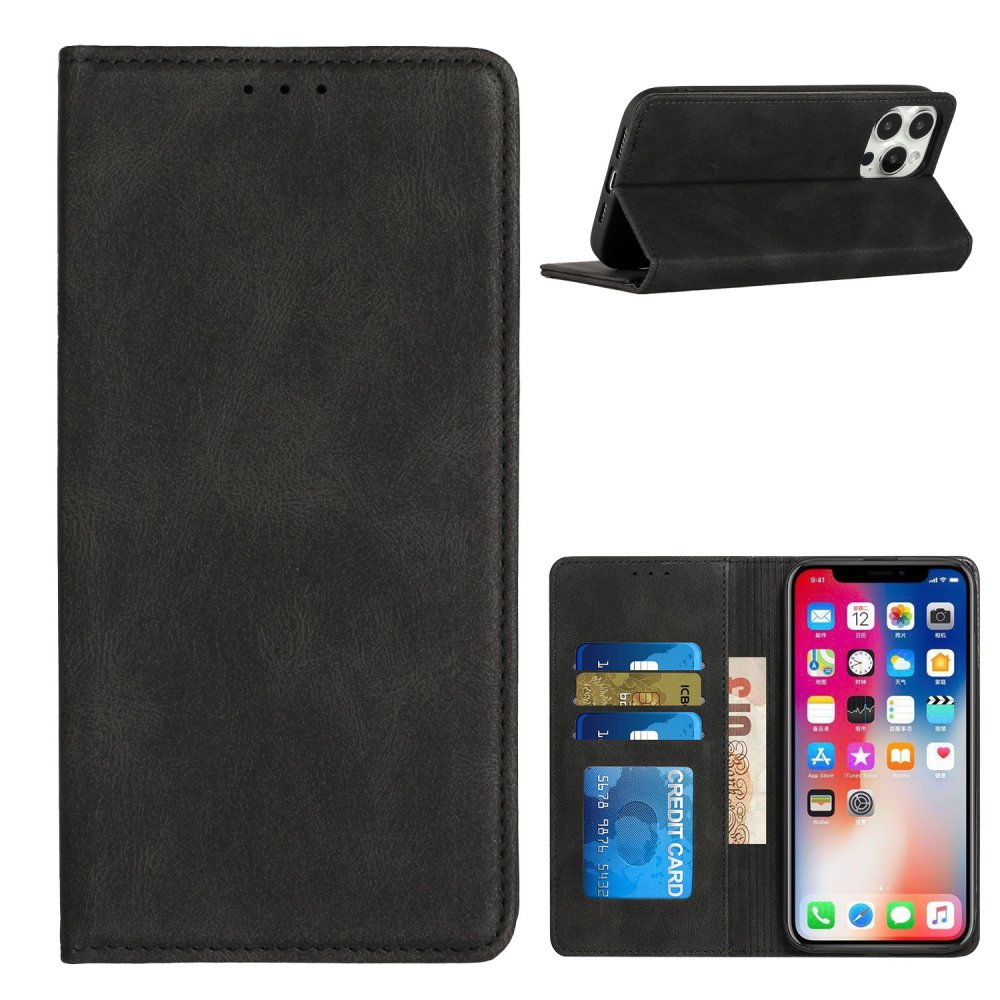 For Apple iPhone 15 Pro Max Wallet Premium PU Vegan Leather ID Card Money Holder with Magnetic Closure Case Cover - Image 2