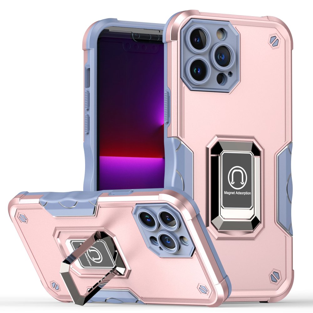For Apple iPhone 15 Pro Max OPTIMUM Magnetic Ring Stand Hybrid Case Cover - Image 2