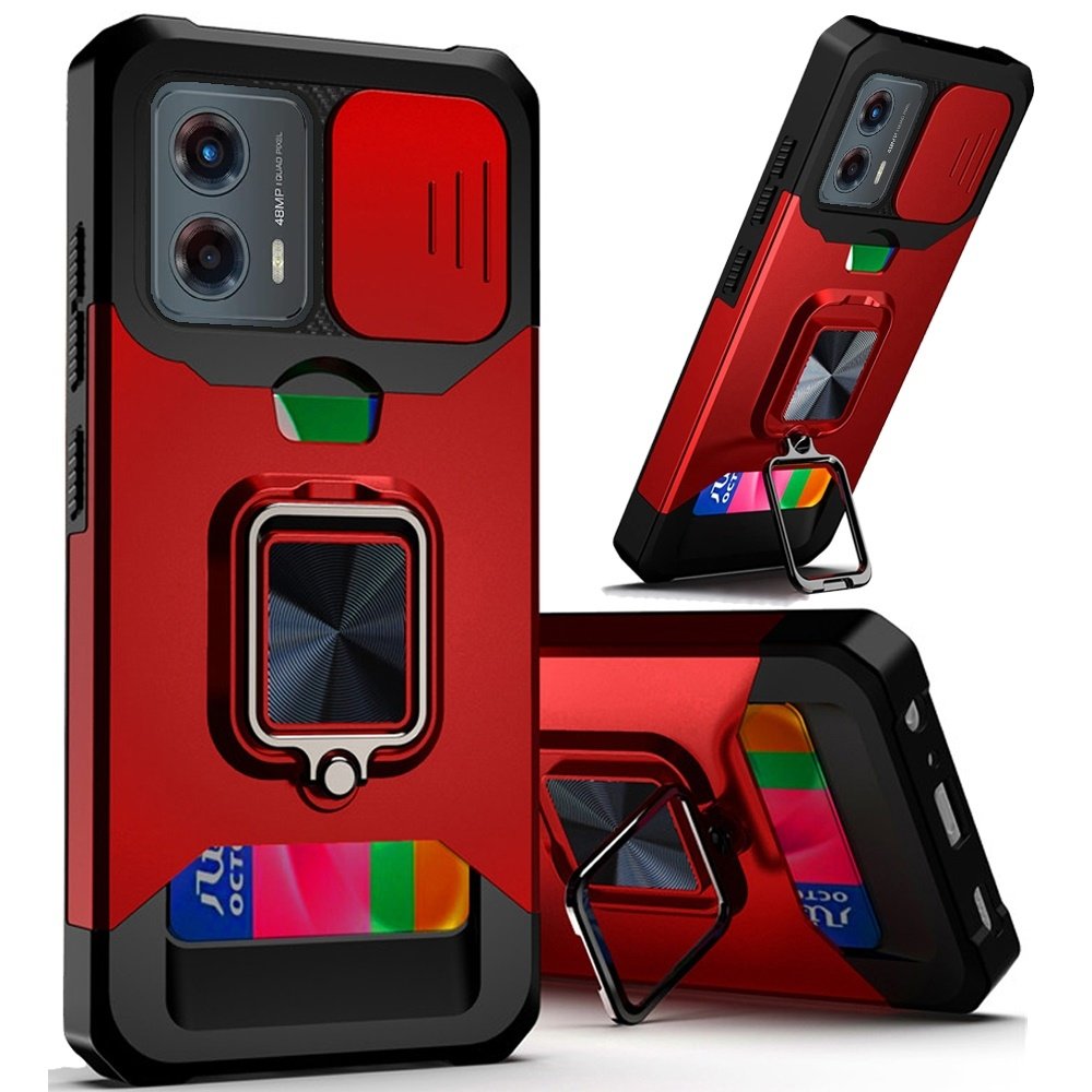 For Motorola Moto G Power 5g 2024 Multi-Functional Card Magnetic Ring Stand Hybrid Camera Case Cover - Image 2
