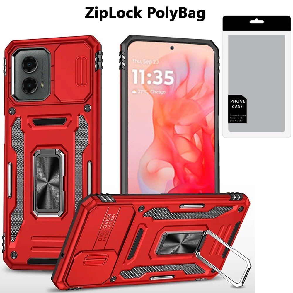 [PolyBag] For Motorola Moto G Stylus 5G 2024  Utter Tough Metal Ring Movable Camera Window Hybrid - Image 2