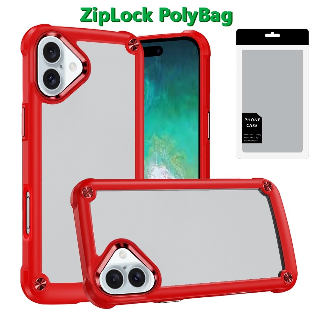 [PolyBag] For Apple iPhone 16 Plus 6.7 inch Ultimate CaseX Transparent Hybrid Case with Metal Buttons And Camera Edges - Image 2
