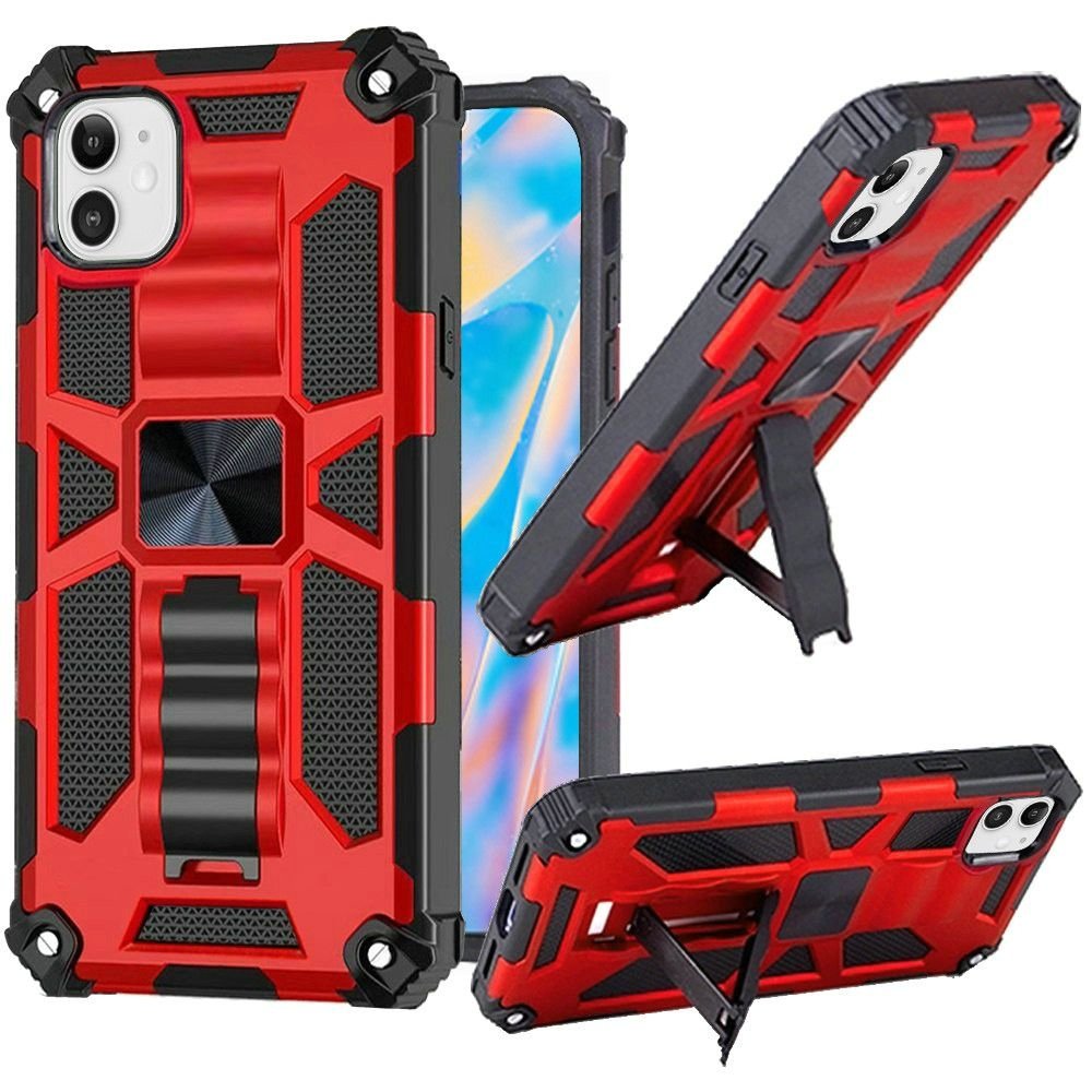 For Apple iPhone 14 PRO 6.1" Machine Magnetic Kickstand Case Cover - Image 2