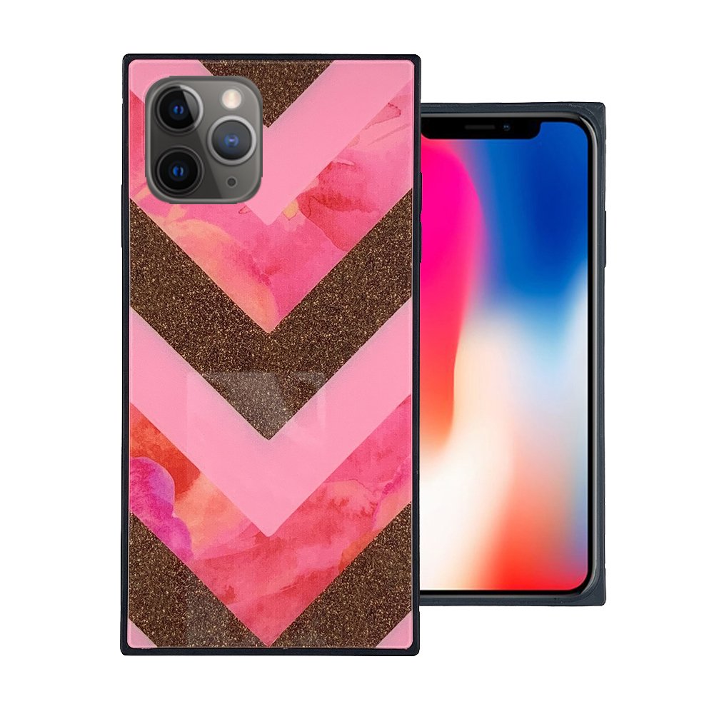 For Apple iPhone 11 Pro Max 6.5 Square Tempered Glass Design Hybrid Case Cover - Image 4