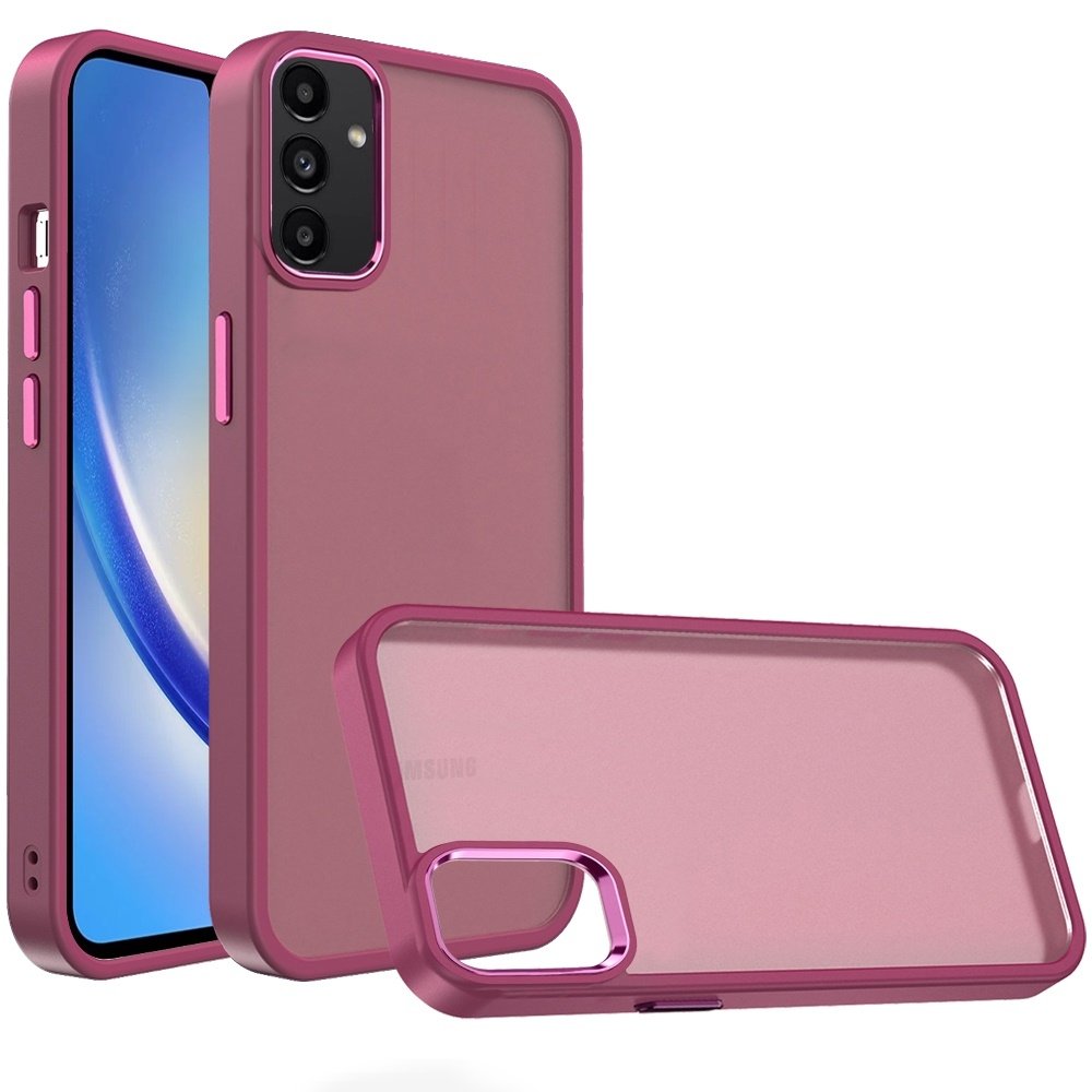 For Samsung Galaxy A15 5G Polished Oil Thick Acrylic Metal Button Hybrid Case Cover - Image 4
