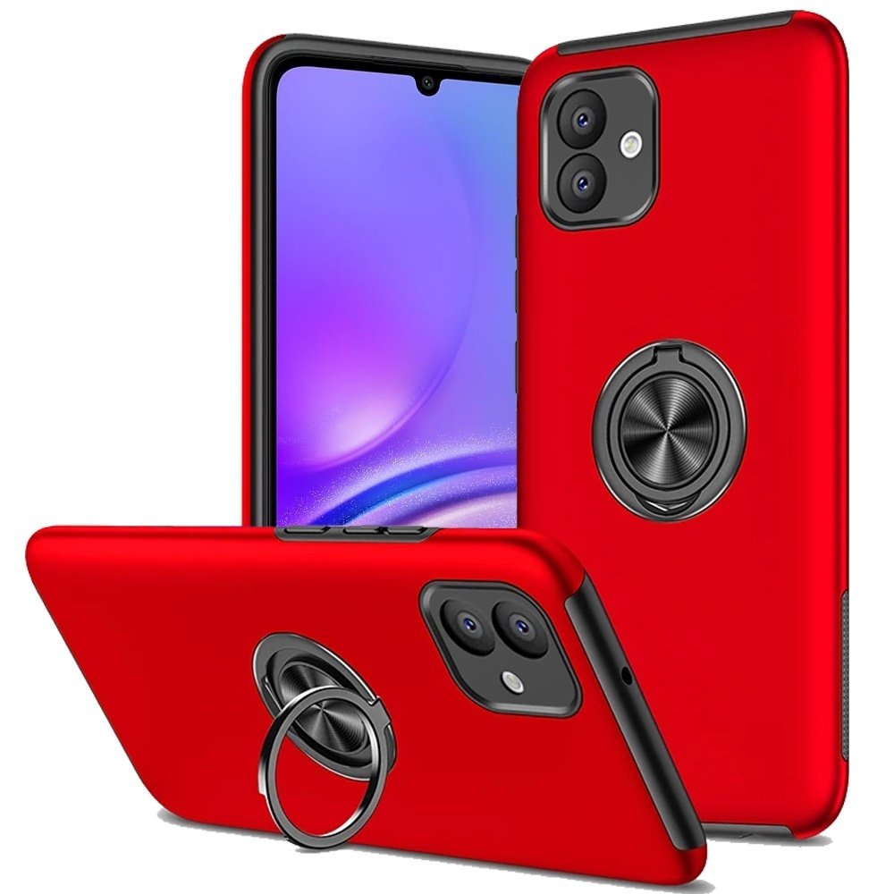 For Samsung Galaxy A04e CHIEF Oil Painted Magnetic Ring Stand Hybrid Case Cover