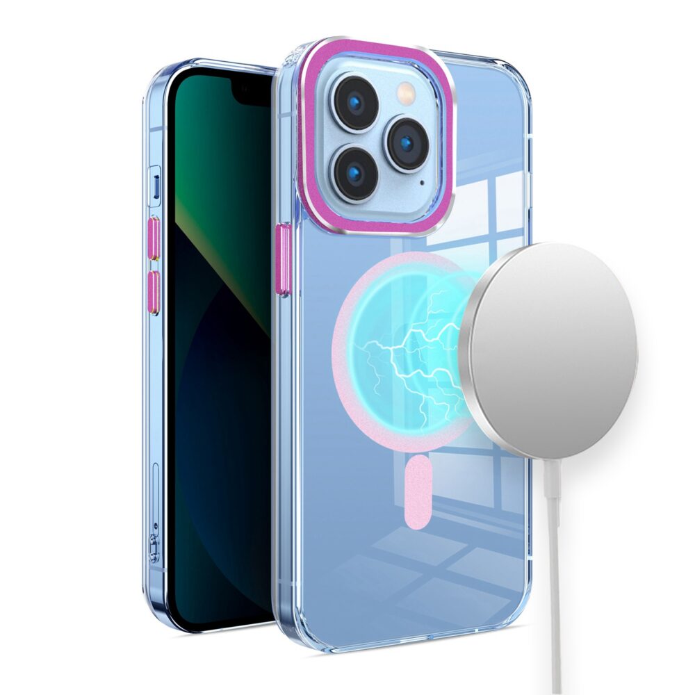 For Apple iPhone SE 3 (2022) SE/8/7 Premium Matching Magnetic Circle & Camera Edge Color Chrome Hybrid Design