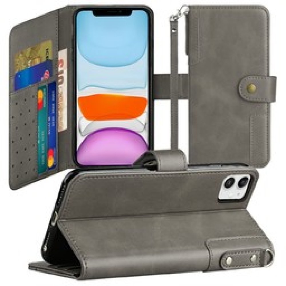 For Apple iPhone 11 (XI 6.1) Retro Wallet Card Holder Case Cover