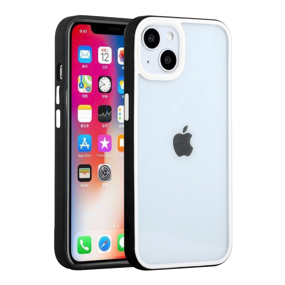 For Apple iPhone 13 / iPhone 14 6.1" High Quality Transparent Colored Bumper Hybrid Case Cover - Image 2