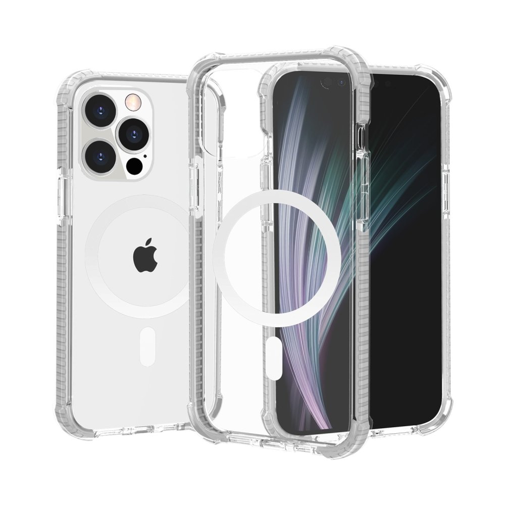 For Apple iPhone 15 Pro Max Acrylic Magnetic CircleTough 2.5mm Transparent ShockProof Hybrid Case Cover