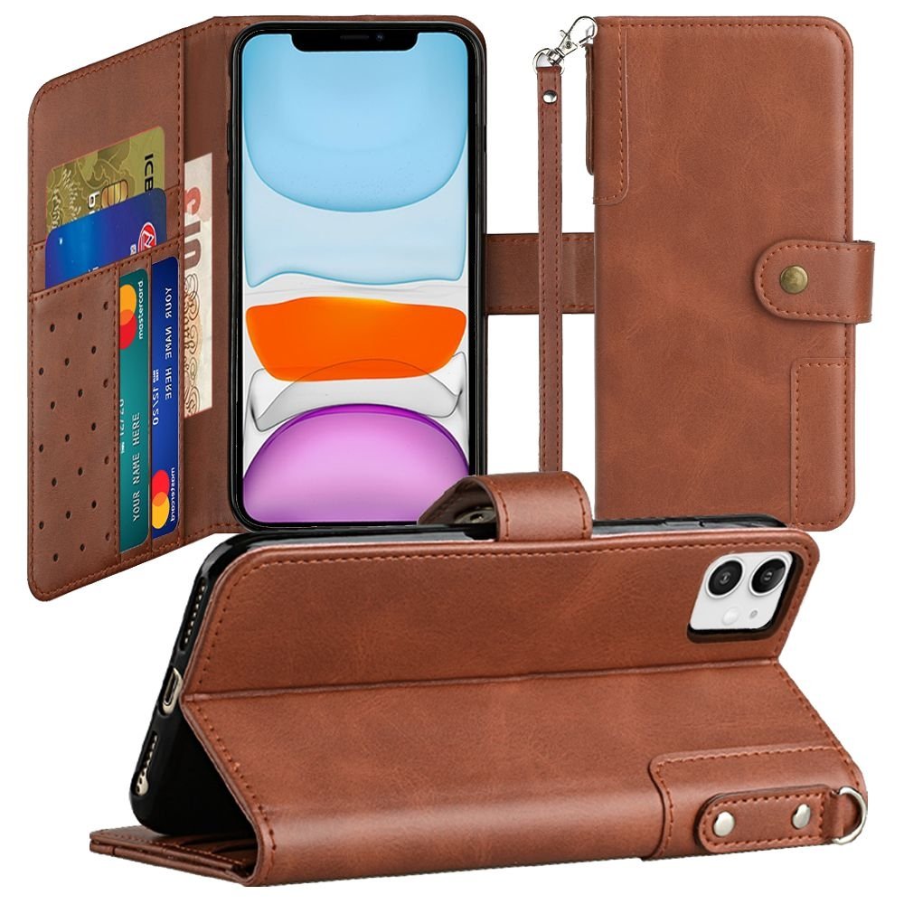 For Apple iPhone 11 (XI 6.1) Retro Wallet Card Holder Case Cover - Image 2