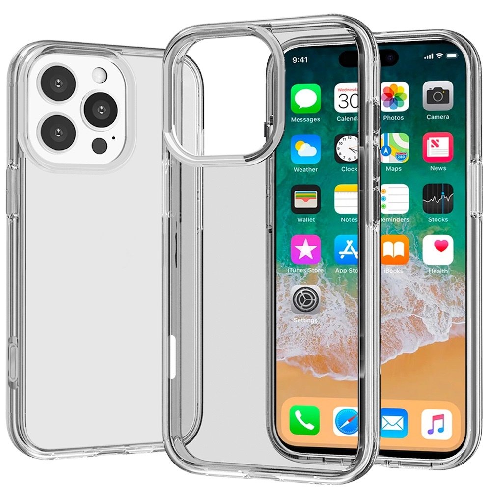 For Apple iPhone 16 Pro Max 6.9 inch Sturdy Ultra Thick 3mm Transparent Hybrid Case Cover
