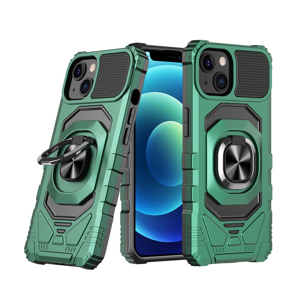 For Apple iPhone 15 Pro Max Robotic Hybrid with Magnetic Ring Stand Case Cover - Image 3