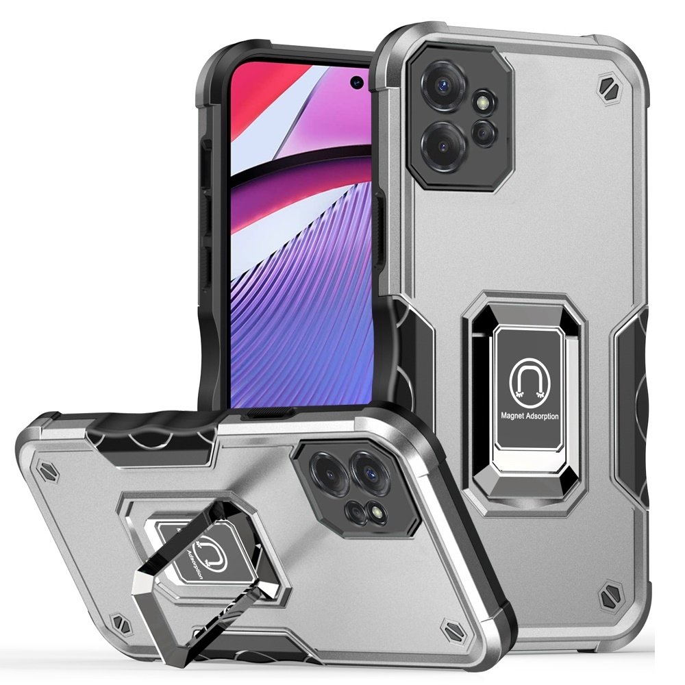 For Motorola G POWER 5G (2023) OPTIMUM Magnetic Ring Stand Hybrid Case Cover