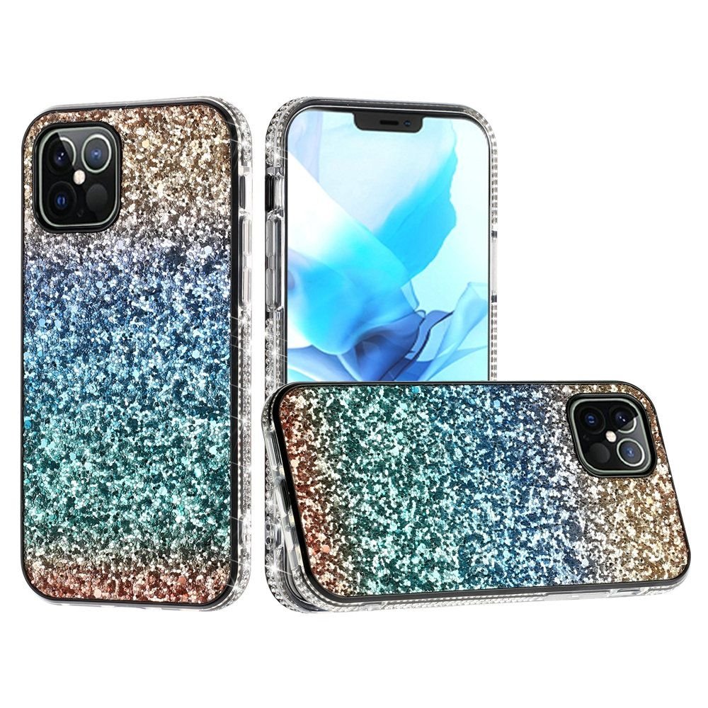 For Apple iPhone 13 Pro Decorative Glitter with Diamond All Around Hybrid - Image 4