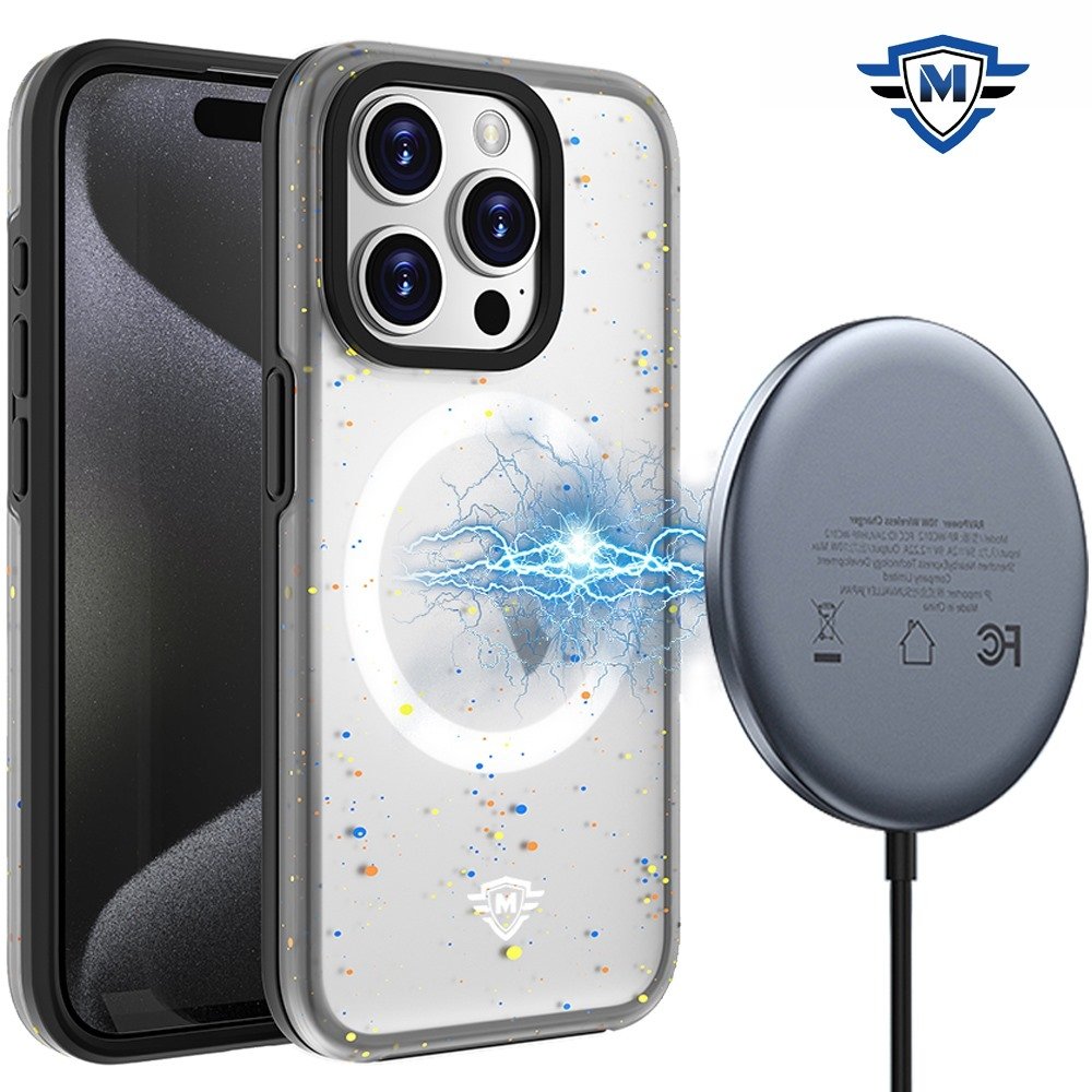 For Apple iPhone 15 Pro METKASE Iridescent Spots Magnetic Circle Hybrid - Image 4