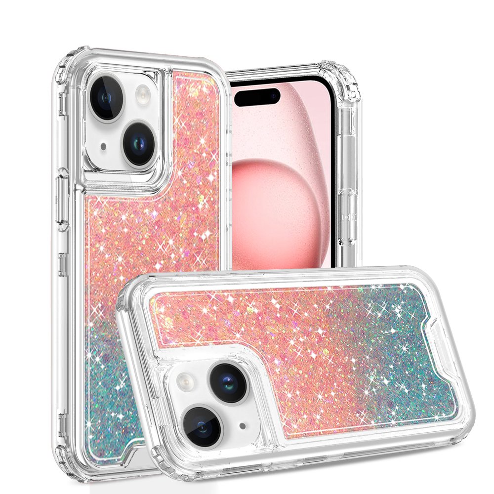 For Apple iPhone 14 PRO MAX 6.7" Epoxy Sticker Glitter 3in1 Shockproof Transparent Hybrid Case Cover - Image 2